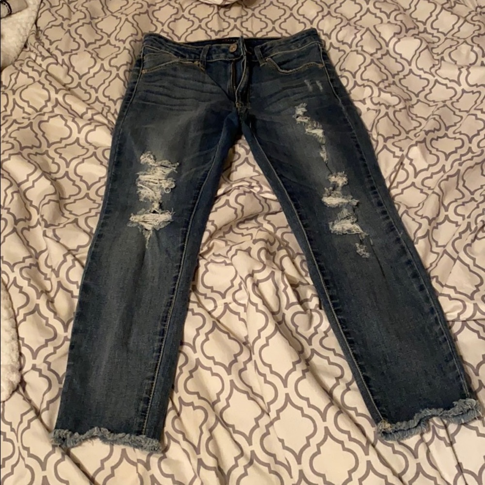 Medium wash skinny jeans